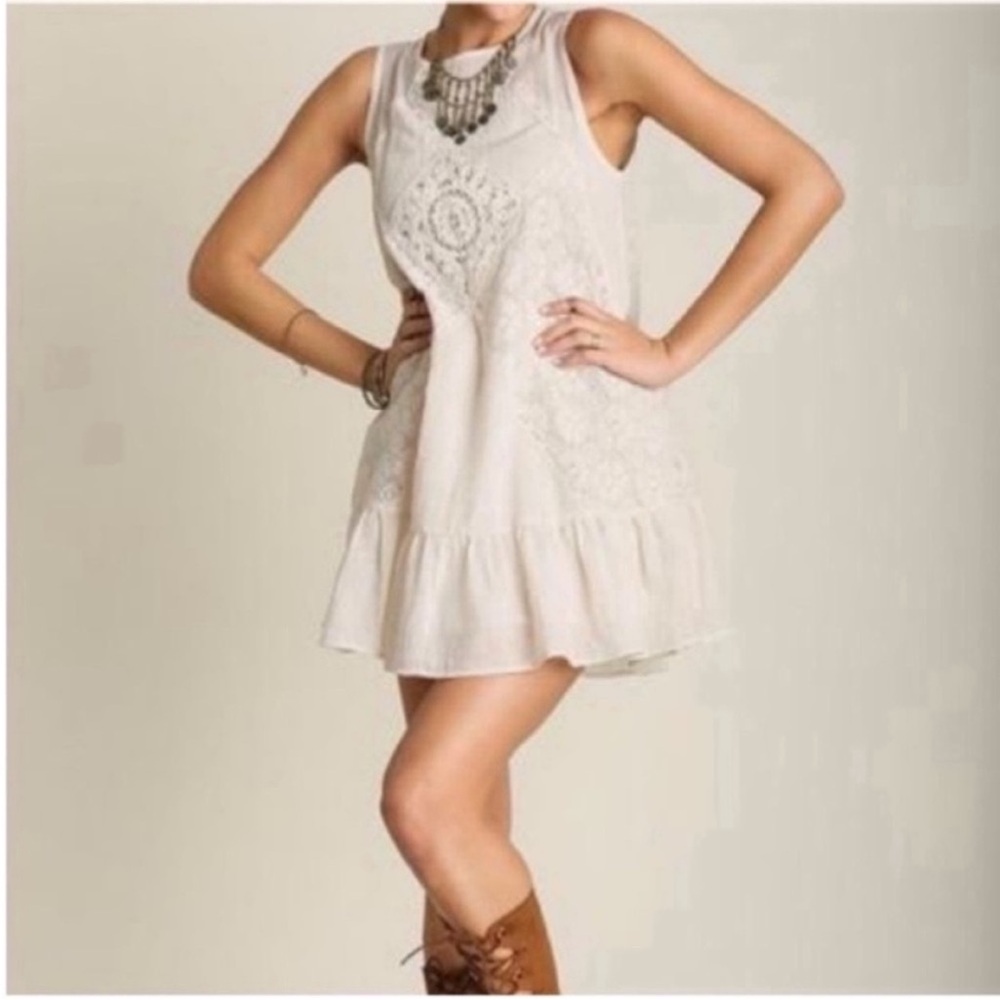 Umgee Bohemian Lace Shift Dress